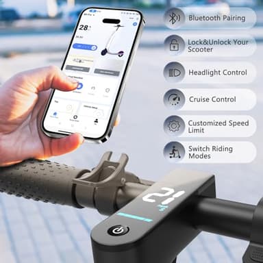 VOLPAM Electric Scooter, 350W/500W, 8.5"/10" Tires, 12/21/28 Miles Range, 16/19/22Mph, Folding E-Scooter with Dual Braking (10''-23Miles-500W-Dual Suspension) - Image 2