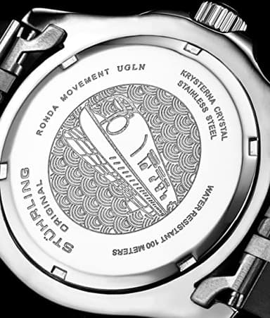 Stuhrling Original Men's Stainless Steel Jubilee Bracelet GMT Watch Quartz, Dual Time, Quickset Date with Screw Down Crown, Water Resistant up to 10 ATM - Image 5