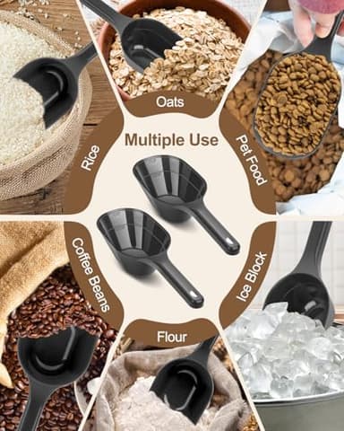 Aosnare 2 PACK Dog Food Scoop,1 Cup Capacity Pet Food Scoop With Measuring Lines For Dog, Puppy and Cat (Black) - Image 4