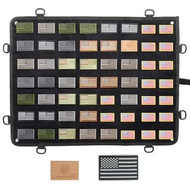 Tactical Patch Display Panel Holder Board Foldable Military Hook and Loop Emblems Holder (Black, Small (18" x 24")) - Image 1