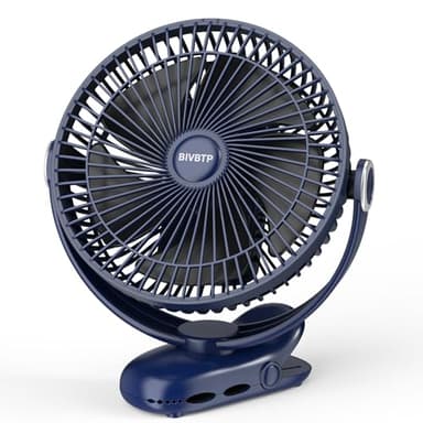 BIVBTP 12000mAh Clip on Fan 30H Longest Runtime, 8in Portable Fan Rechargeable, Ultra Quiet with Heavy-Duty Clamp, USB Desk Fans for Golf Cart,Office Desk, Treadmill, Camping, Bedroom - Image 1