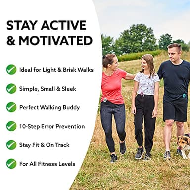 3DFitBud Simple Step Counter Walking 3D Pedometer by 3DActive with Clip, Lanyard Accurate Fitness Tracker for Men, Women & Elderly Daily Exercise A420S - Black - Image 5