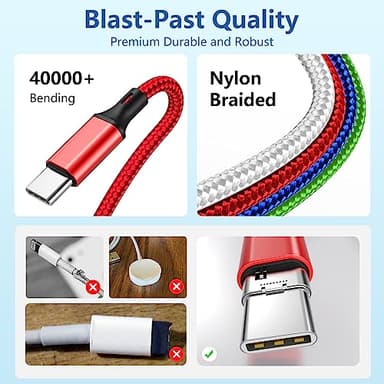 2Pack Multi Charging Cable for Apple Watch Charger 4 in 1 Travel Essentials RV Camping Essentials USB C/L/Micro Compatible with iWatch Series 11-1/iPhone 17/16/15/Android Airplane Gadgets-4FT - Image 3