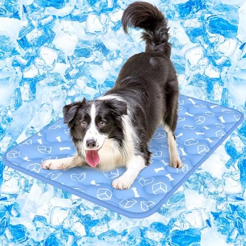 Rywell Dog Cooling Mat 2.0, 36 * 27 Thicken Cooling Mat for Large Dog, Internal Waterproof& Endothermic Color Changing Arc-Chill Cool Fiber(QMAX>0.5) for Pet in Summer, Washable, Non-Toxic - Image 1