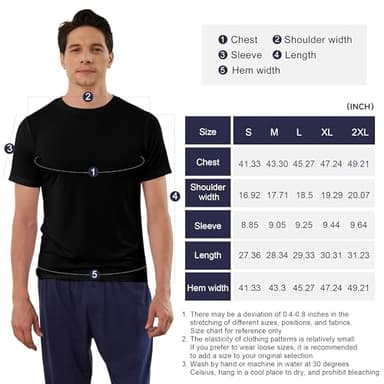 BAMBOO COOL Men's Undershirts Black T Shirts for Men, Moisture-Wicking Tee Shirt 6 Pack Crewneck, Short Sleeve Soft Breathable - Image 6