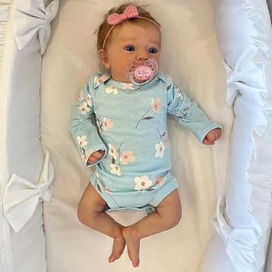MYREBABY 17" Realistic and Cute Eyes Opened Reborn Newborn Doll Girl Named Sum with Blue Eyes, Lifelike Baby Dolls That Look Real for 3+ Year Old（Get an Extra Set of Clothes） - Image 1