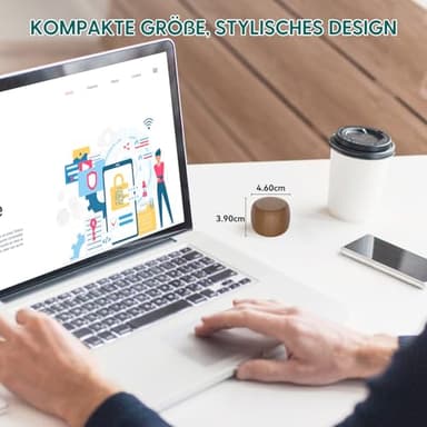 Babelio White Noise Sound Machine for Adults Kids Baby, Mini, 15 Non-looping Sounds, Timer, Memory Function, Easy to Pocket and Travel Wood Grain - Image 2