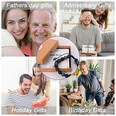 Sereney Step Dad Fathers Day Gifts for Bonus Dad Bracelet from Daughter as Step Fathers Birthday Gifts Fathers Day Bracelet, Adjustable Triple Protection Step Dad Gifts from Son Daughter Men Wife - Image 3