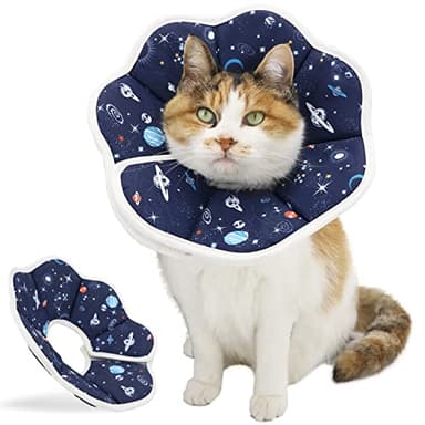 QIYADIN Soft Cat Cone, Adjustable Pet Recovery Collar After Surgery to Prevent Licking Wound, Protective Cat Neck Cone, Comfortable Pet Elizabethan Collar for Cats Kittens and Puppies (Small) - Image 1