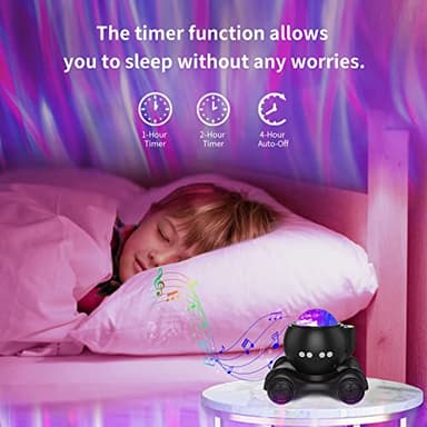 ENOKIK Northern Light Projector, Aurora Star Projector Built-in Bluetooth Speaker, White Noise Machine for Kids Adults, Galaxy Light for Bedroom/Ceiling/Party/Gift (Black) - Image 3