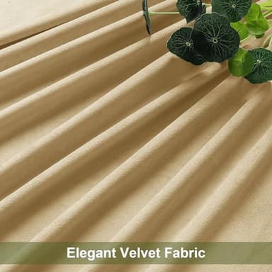 OWENIE Velvet Curtains 84 Inches Long 2 Panels Set, Gold Velvet Curtain 84 for Bedroom, Room Darkening Elegant Soft Curtains, Solid Grommet Luxury Living Room Curtains, 2 Pcs Each Panel 52W x 84L - Image 2