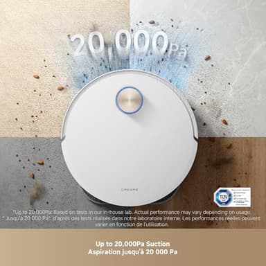 DREAME X50 Ultra Complete Robot Vacuum and Mop with Auto-Empty and Mop Self-Cleaning, 20,000Pa Suction, Obstacle Avoidance and 360° Navigation, Corner to Edge Deep Cleaning, Detangling Brush (White) - Image 7