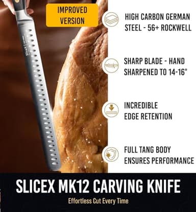 Brisket Slicing Knife – 12" Brisket Knife, BBQ, Grilling Gifts For Men – Razor Sharp German Steel, Full Tang, Ergonomic Handle - Image 8