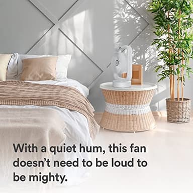 Everdure 10” Oscillating AC Floor, Desk or Table Fan, 4 Speed Settings, Targeted Airflow Control, Remote Control Included, Portable, Perfect for Bedroom, Living Room, Home Office, White - Image 4