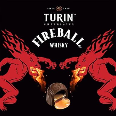 Turin Fireball Dark Chocolate Truffles, Dark Chocolates With Liquor Fireball Whisky Flavored Filling Non-Alcoholic, 7oz Tube Great forr Gifts and Treats, Black - Image 5
