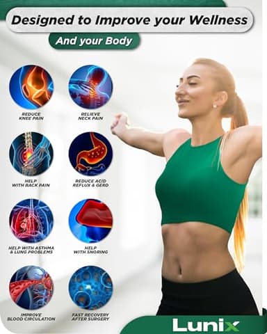 Lunix 4pcs Orthopedic Bed Wedge Pillow Set, Post Surgery Memory Foam for Back, Knee, Leg Pain Relief, Sitting Pillow for Sleeping, Acid Reflux, GERD, with Hot Cold Pack, 100% Navy - Image 9