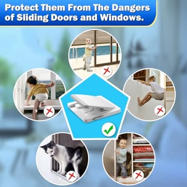 Sliding Door Lock, 2 Pack Child Safety Sliding Glass Door Lock for Sliding Glass Doors, Sliding Windows, Sliding Closet, etc. Easy to Installation Provides More Security for Your Baby and Pets - Image 6