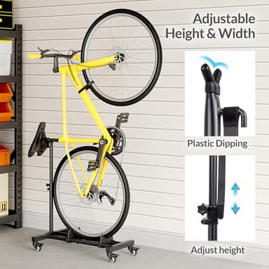 Sttoraboks Vertical Bike Stand, Freestanding Indoor Bike Storage Rack Upright Bicycle Floor Stand Indoor Bike Holder with Adjustable Height for Garage & Apartment - for Wheels Sizes up to 29” - Image 8