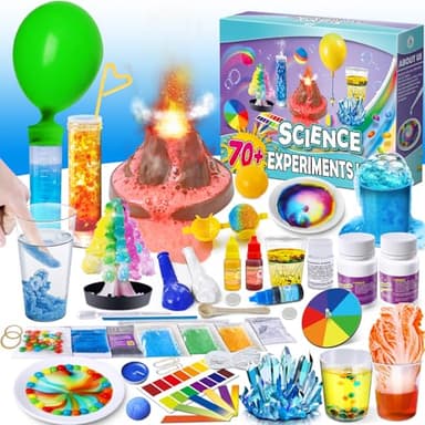 UNGLINGA 70+ Experiments Science Kit for Kids, Chemistry Set, Educational Toys Gifts Idea for Boys and Girls Birthday Christmas S.T.E.M Toy Project - Image 1