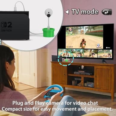 Coolwee Camera for Nintendo Switch 2 (2025), 720P HD Video Camera, Privacy Sliding Lens Cover, ABS White and Green Color - Image 2