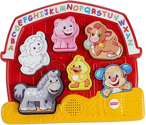 Fisher-Price Toddler Shape Sorting Toy Laugh & Learn Farm Animal Puzzle with Music & Sounds for Kids Ages 1+ Years​ - Image 1