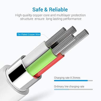 Lightning Cable MFi Certified - iPhone Charger 3Pack 6FT Lightning to USB A Charging Cable Cord Compatible with iPhone 14 13 12 Mini Pro Max SE 11 Xs Max XR X 8 7 6 Plus 5S iPad Pro Airpods - White - Image 4