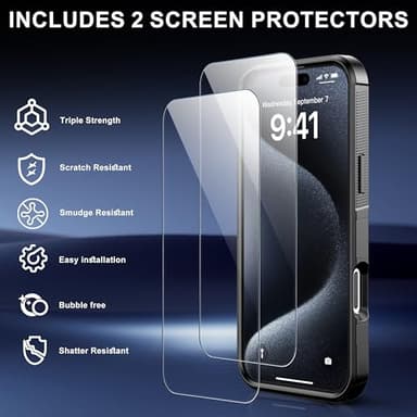 RonShieh for iPhone 16 Case [Shockproof] [Dropproof] [Heavy Duty Protection] [Pocket-Friendly] Slim & Tough Non-Slip Protective Phone Cover for iPhone16 6.1inch, Black - Image 4