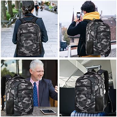 BIKROD Travel Laptop Backpack for Men, Backpacks for School Teen Boys, Business Anti Theft Slim Durable Back Pack with USB Charging Port, Adult Computer Bag Gift 17.3 IN Laptop, Camouflage - Image 7