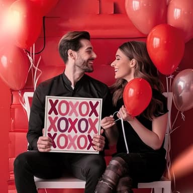 ArtbyHannah Pink Canvas Wall Decor, 3D Textured Wedding Wall Art for Unique New Home Living Room, Bedroom Decor with XOXO Embroidered (12x12 Inch) - Image 6