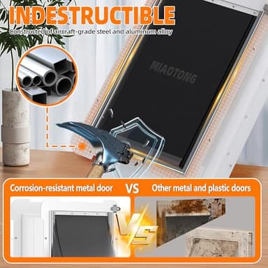MIAOTONG 3-Flap Dog Door for Wall, Energy-Efficient Insulated Pet Door for Wall, Aluminum Lock Doggy Door for Wall,Steel Frame and Telescoping Tunnel Dog Doors(Pets Up to 220 Lb) -X-Large - Image 3