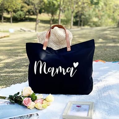 Lamyba New Mom Gifts for Women, Mama Bag Tote with Makeup Bag, Cool Gifts for Mom to be/Expecting Mom/Pregnant Women - Image 7