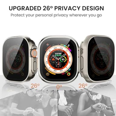 Tensea for Waterproof Apple Watch Screen Protector Case Ultra 3/Ultra 2/Ultra 49mm Accessories, iWatch Protective Face Cover with Tempered Glass Film Women Men, Bumper Case for iPhone Watch 49 mm - Image 2