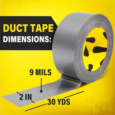 24-Pack Duct Tape - Heavy Duty, Waterproof - 90 Ft x 2 in - Silver, Flexible, No Residue, Easy Tear, All-Weather, Duct Tape Bulk Value for Outdoor Use, DIY, School, Office, B2B, Repairs, Crafts - Image 5