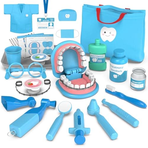 Dentist Play Set for Toddlers 3-5 - Doctor Kit Toy Gifts for 3 4 Year Old Girls, Pretend Play Montessori Toys Teeth and Dental Playset Medical Kits for Boys Kids 2-4 5 6 7 8 - Image 1