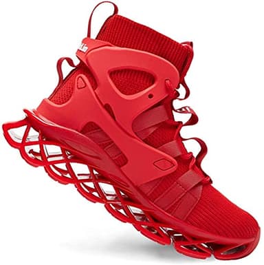 Hello MrLin Men's Running Shoes Non Slip Athletic Tennis Walking Blade Type Sneakers Hip Hop Red - Image 3