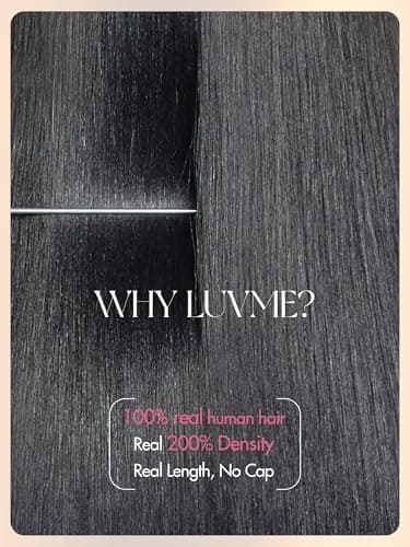 LUVME HAIR Half Wig Yaki Straight Flexi-Fit Invisi 3 in 1 Wigs Flip Drawstring Wig 200% Density Glueless Wigs 100% Human Hair Natural Black Ready to Go Headband Wig for Women 18 Inches - Image 5