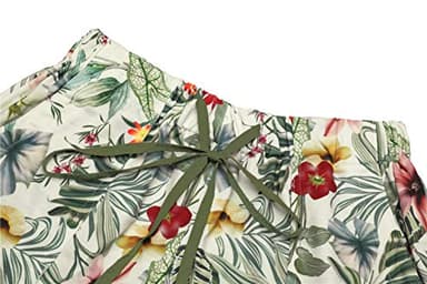 Womens Large Summer Running Shorts Comfortable Lightweight Floral Shorts Green - Image 4