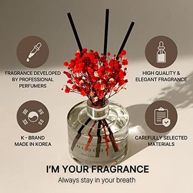 COCODOR Flower Reed Diffuser Set / 6.7oz / White Jasmine/Scent Diffuser with Sticks Home Fragrance Reed Diffuser for Bathroom Shelf Decor - Image 4