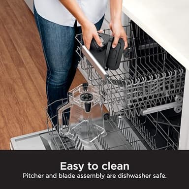 Ninja BR201AMZ Professional Blender 2.0, 1200 Watts, Auto-iQ Program, Total Crushing Blades, 72-oz. Pitcher, 4 Manual Speeds for Smoothies, Shakes, and Frozen Drinks, Dishwasher-Safe Parts, Dark Grey - Image 7