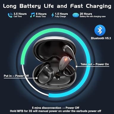 IAMJOY Language Translation Earbuds, 163 Two Way AI Translator Earbuds Language Translator OWS Earbuds Real Time 3-in-1 Online Translator Device with APP Fit iOS ＆ Android for Travel Business Learning - Image 4