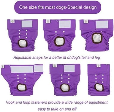 CuteBone Dog Diapers Female Washable Small Medium Large 3 Pack Reusable Doggie Diapers Puppy Period Pants for Doggy Heat Cycle Peeing D11XL - Image 8
