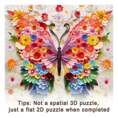 Butterfly Puzzles for Adults 1000 Pieces, Challenging Colorful Flower Butterflies Puzzles with Paper Art, Difficult Animal Plant Jigsaw Puzzles for Adults - Image 3