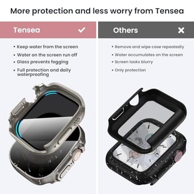 Tensea for Waterproof Apple Watch Screen Protector Case Ultra 3/Ultra 2/Ultra 49mm Accessories, iWatch Protective Face Cover with Tempered Glass Film Women Men, Bumper Case for iPhone Watch 49 mm - Image 3