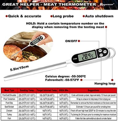 ROMANTICIST 23pcs Must-Have BBQ Grill Accessories Set with Thermometer in Case - Stainless Steel Barbecue Tool Set with 2 Grill Mats for Backyard Outdoor Camping - Father's Day Best Barbecue Gift - Image 4