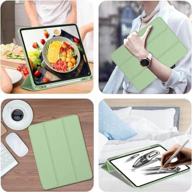 iMieet iPad Pro 13 Inch Case M4 (2024) with Pencil Holder, Trifold Stand Smart Case with Soft TPU Back, Auto Wake/Sleep (Matcha Green) - Image 6