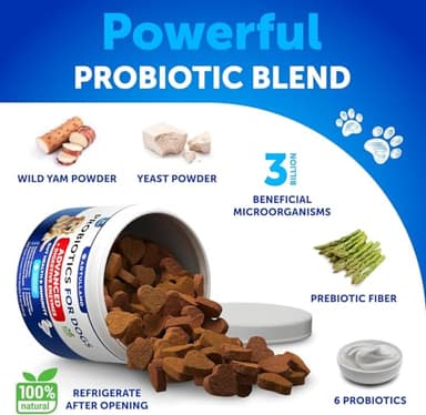 Probiotics for Dogs - Support Gut Health, Itchy Skin, Allergies, Immunity, Yeast Balance - Dog Probiotics and Digestive Enzymes with Prebiotics - Reduce Diarrhea, Gas - 120 Probiotic Chews for Dogs - Image 3