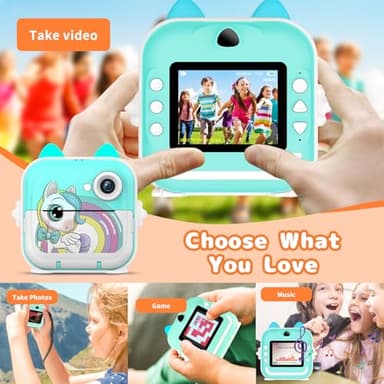 Instant Print Camera for Kids, Christmas Birthday Gifts for Girls Boys, Selfie Digital Camera with 1080P Videos, Portable Camera Toy for 4 5 6 7 8 9 10 Years Old boy with Print Paper & 32G Card - Image 6