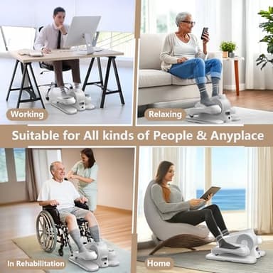 DamKee Under Desk Elliptical Exercise Machine, Electric Ellipse Leg Exerciser As Seen On TV, 12 Speed Foot Leg Exerciser While Sitting for Seniors, Portable Mini Seated Pedal Exerciser for Home Office - Image 3