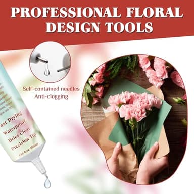 Floral Glue for Fresh Flowers, Waterproof Flower Adhesive for Corsages, Boutonnieres, Wristlets, Wedding Crafts, Fast Drying, Strong Hold Floral Glue for Silk Dried Flowers and Accessories (50ml) - Image 4