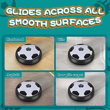 2 Pack Hover Soccer Ball with 8 Pcs Batteries, Air Floating Soccer Toy with LED Lights and Foam Bumper, Indoor Games for Kids 4-8-12, Toys Gifts for 3 4 5 6 7 8 9 Year Old Boys Girls - Image 7